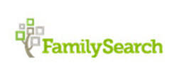 FamilySearch logo featuring a stylized tree with square leaves next to the word "FamilySearch" in green text.
